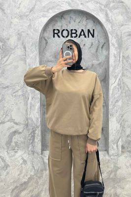 ست دورس و شلوار اسپرت یقه گرد