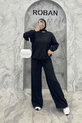 ست دورس و شلوار اسپرت یقه گرد