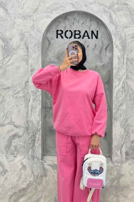 ست دورس و شلوار اسپرت یقه گرد