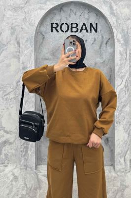 ست دورس و شلوار اسپرت یقه گرد