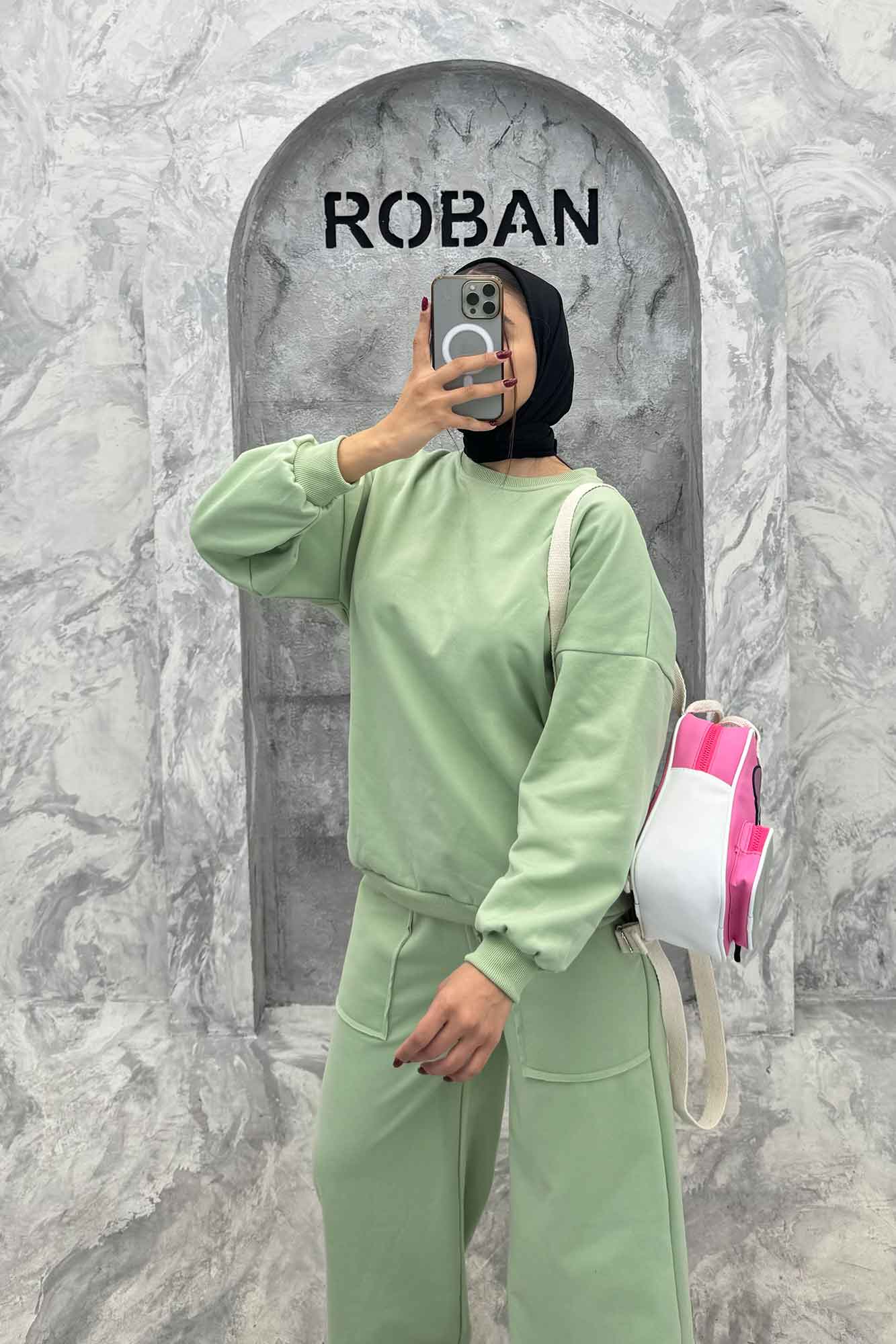 ست دورس و شلوار اسپرت یقه گرد