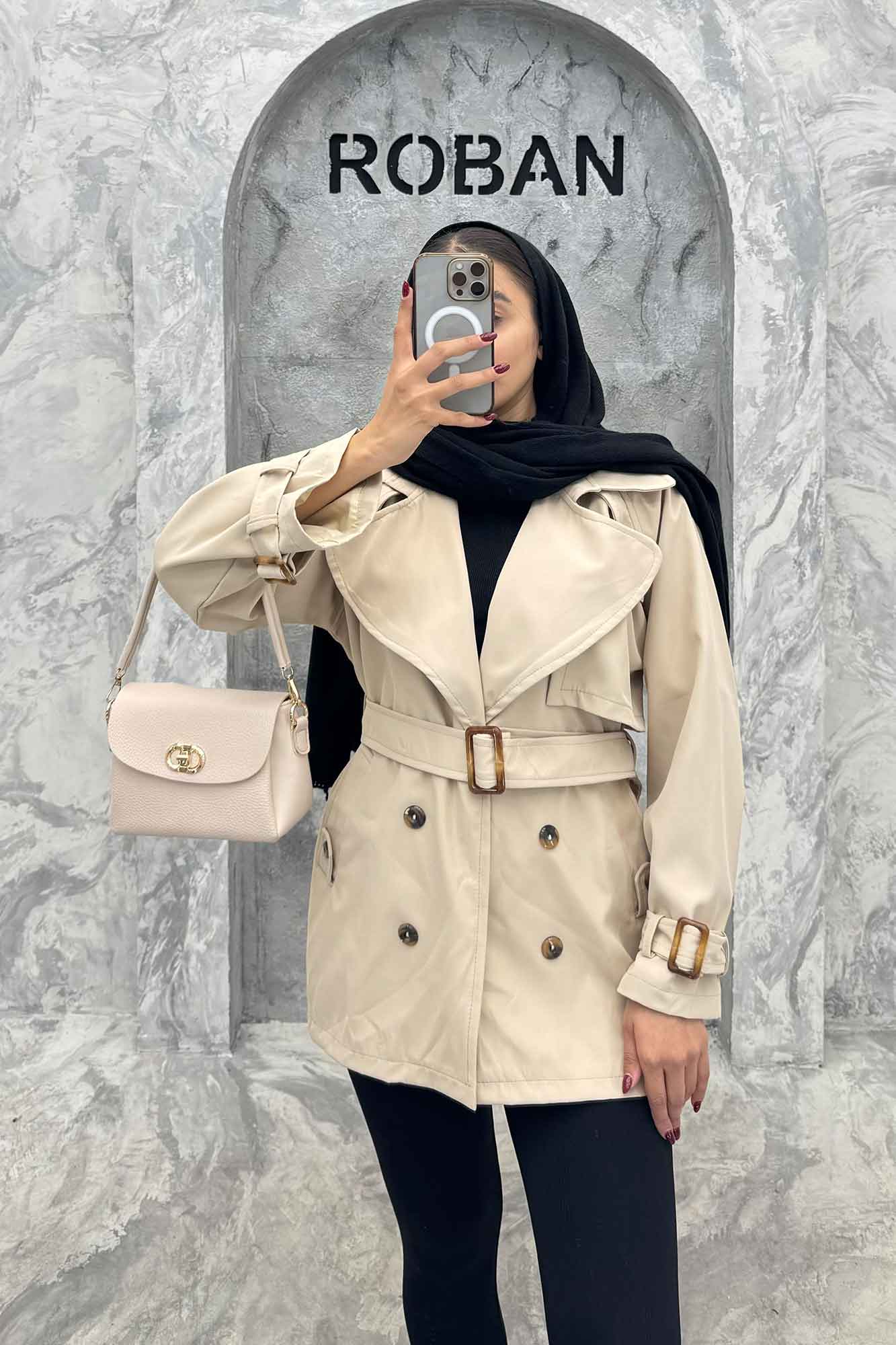 بارانی سانتانا آستین کمربندی