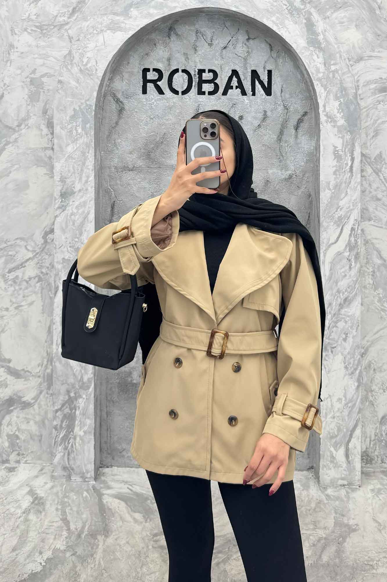 بارانی سانتانا آستین کمربندی