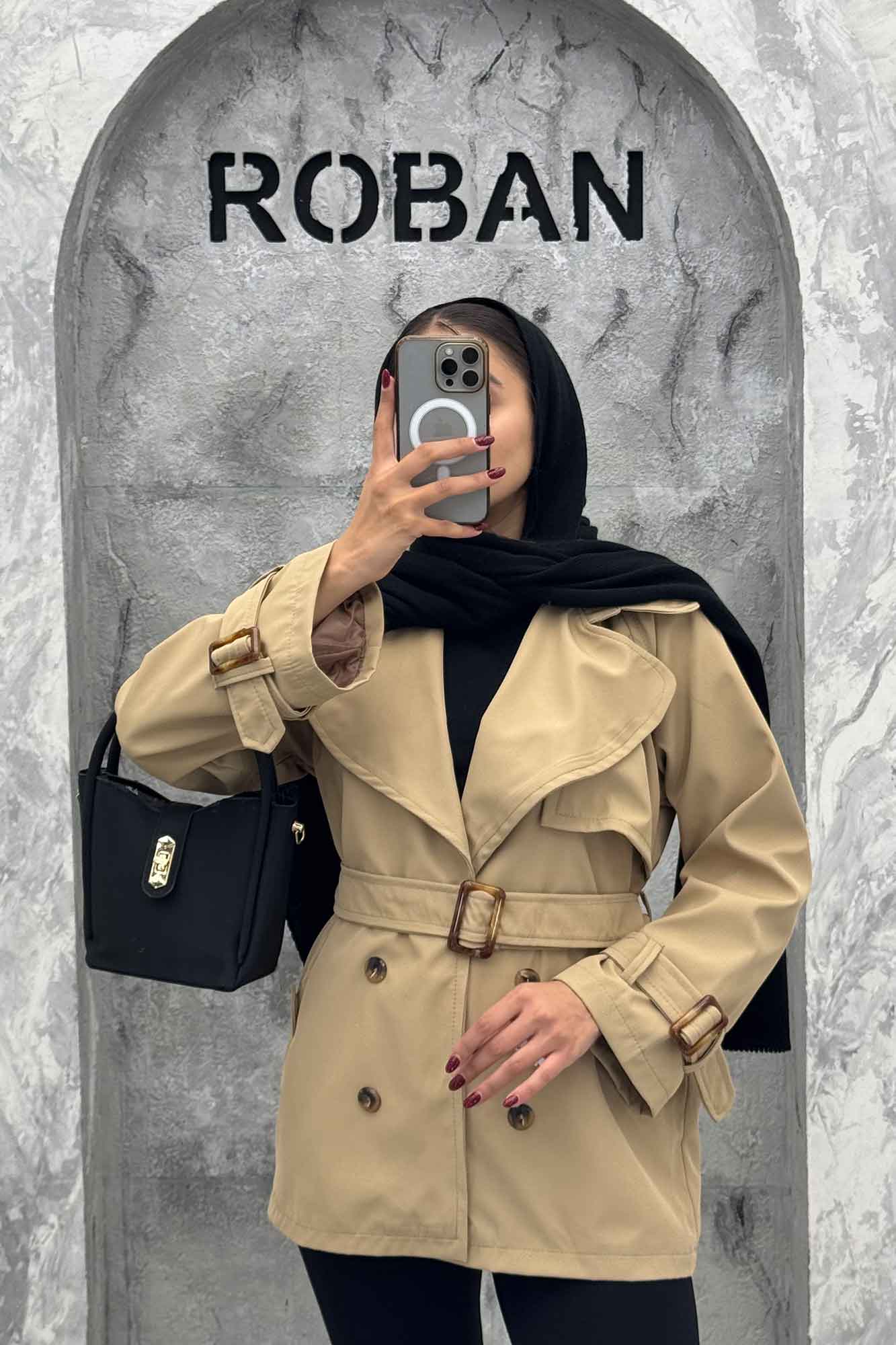 بارانی سانتانا آستین کمربندی