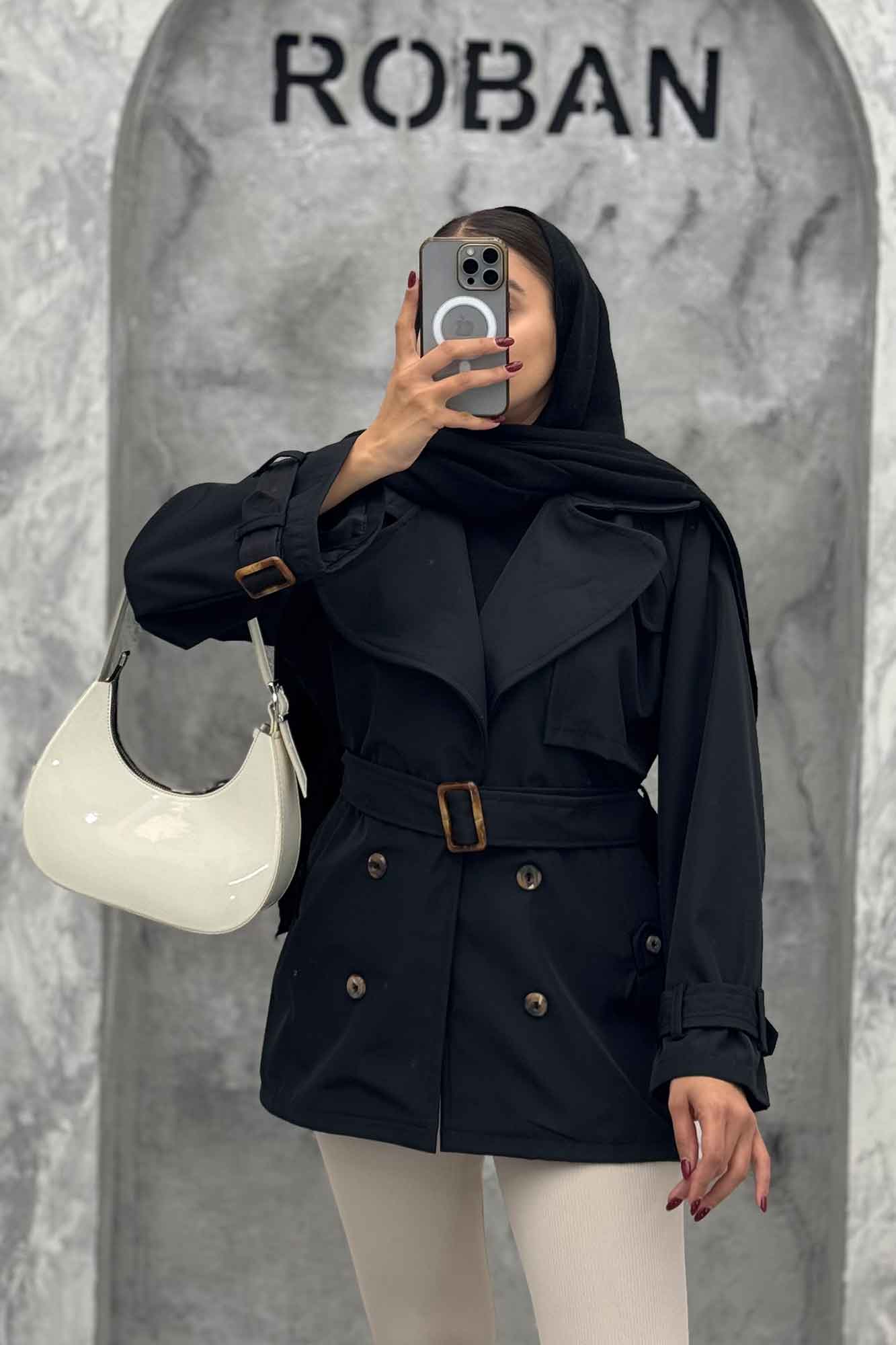 بارانی سانتانا آستین کمربندی