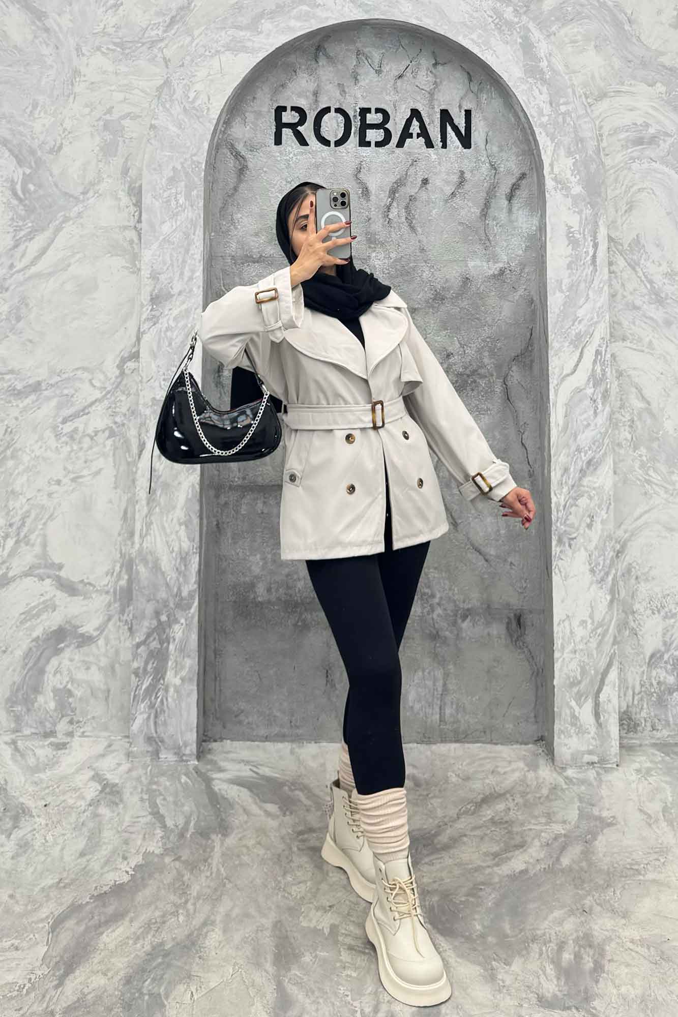 بارانی سانتانا آستین کمربندی