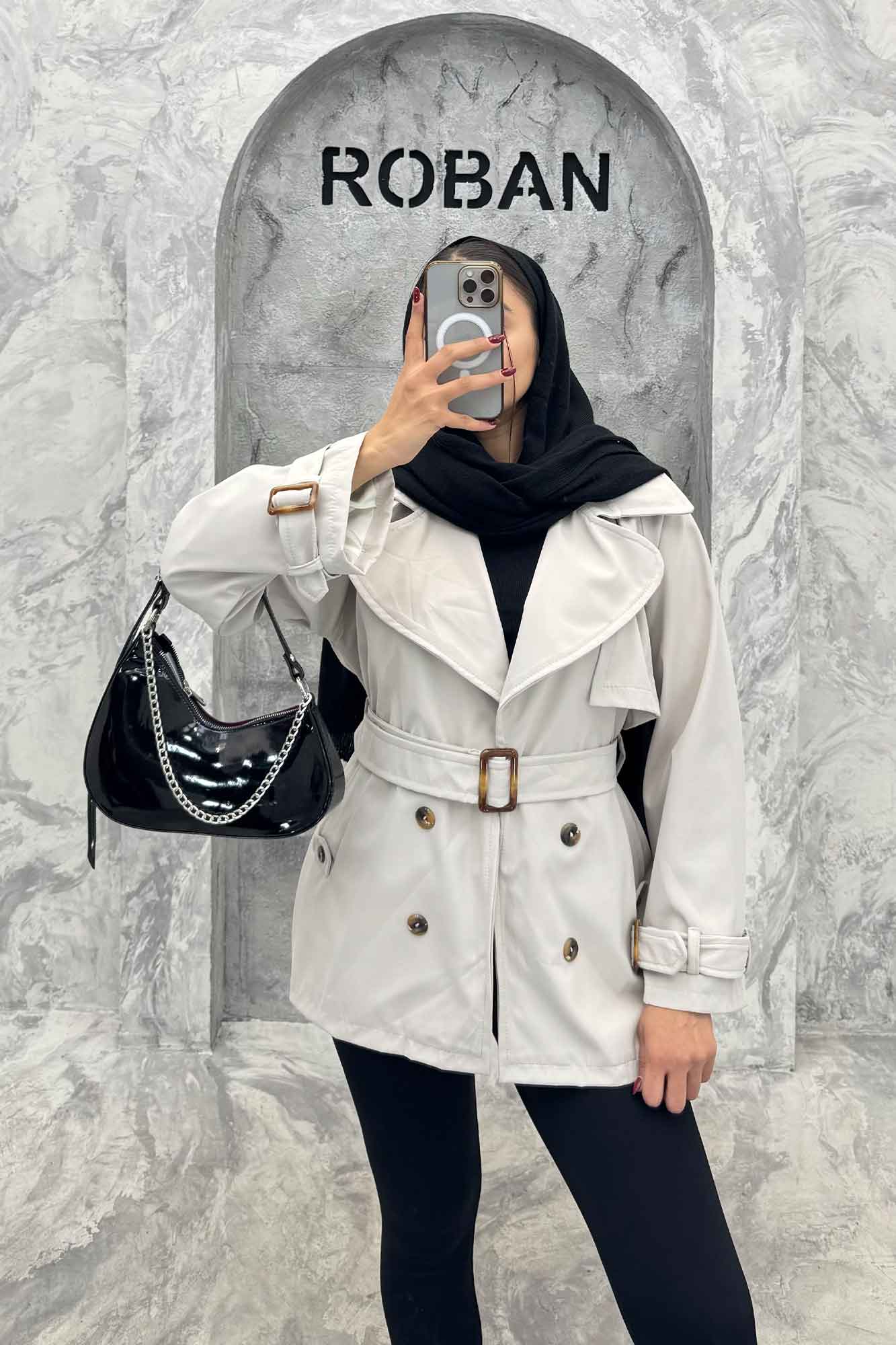 بارانی سانتانا آستین کمربندی