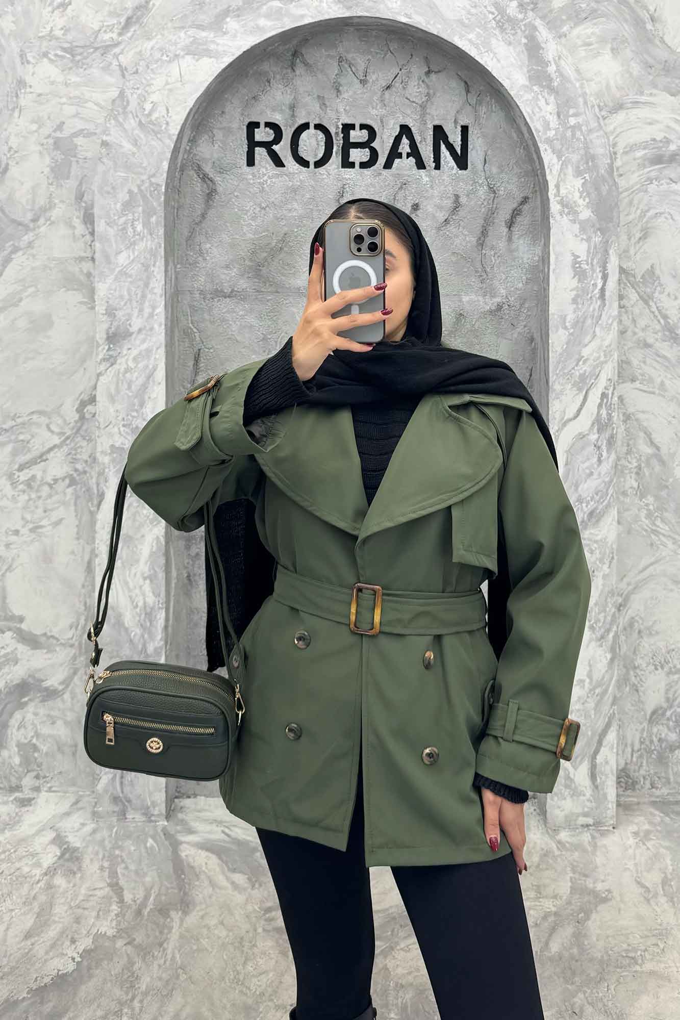 بارانی سانتانا آستین کمربندی