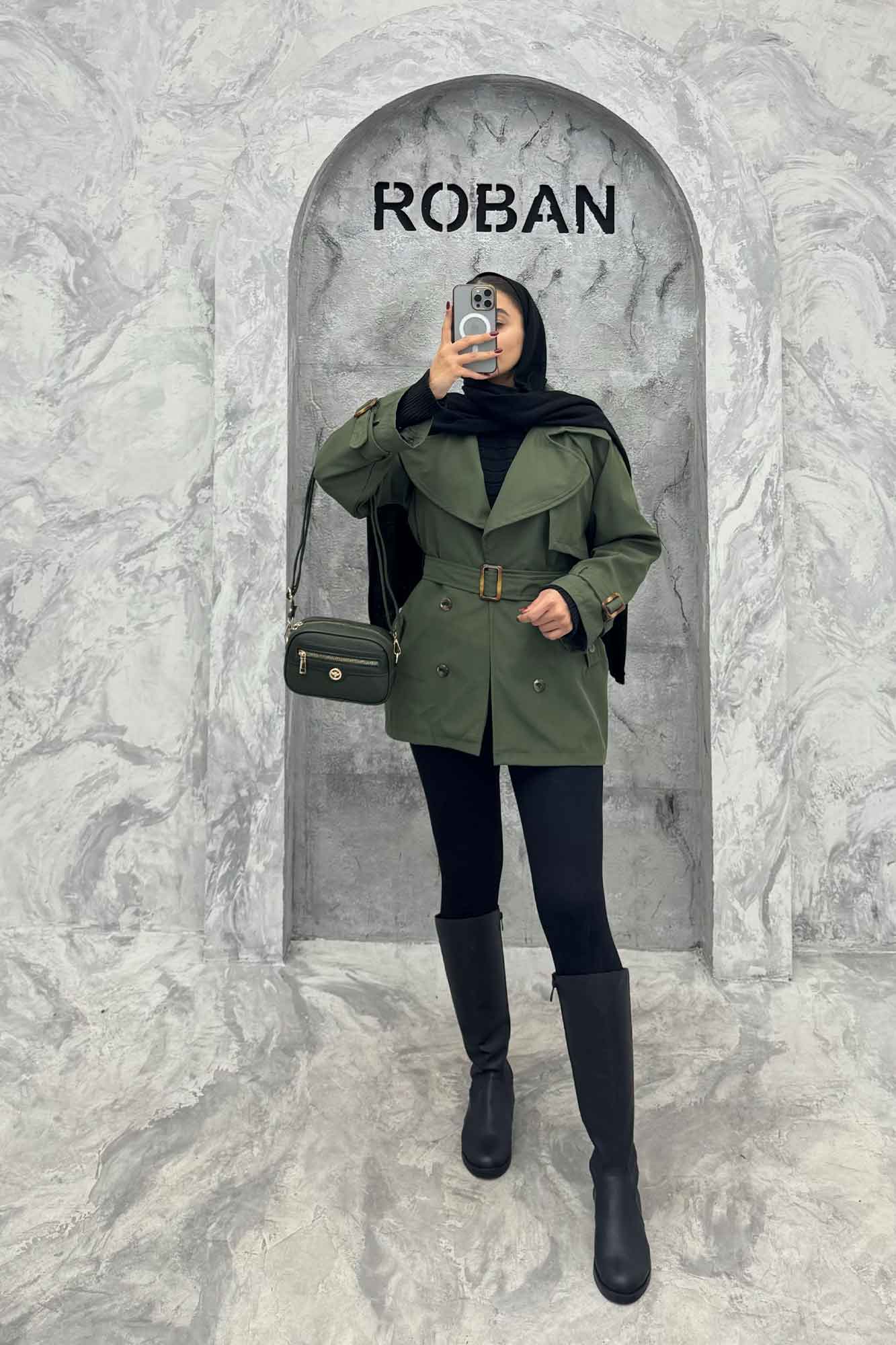 بارانی سانتانا آستین کمربندی