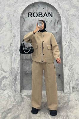 ست پالتو و شلوار فوتر جلو دکمه JESI