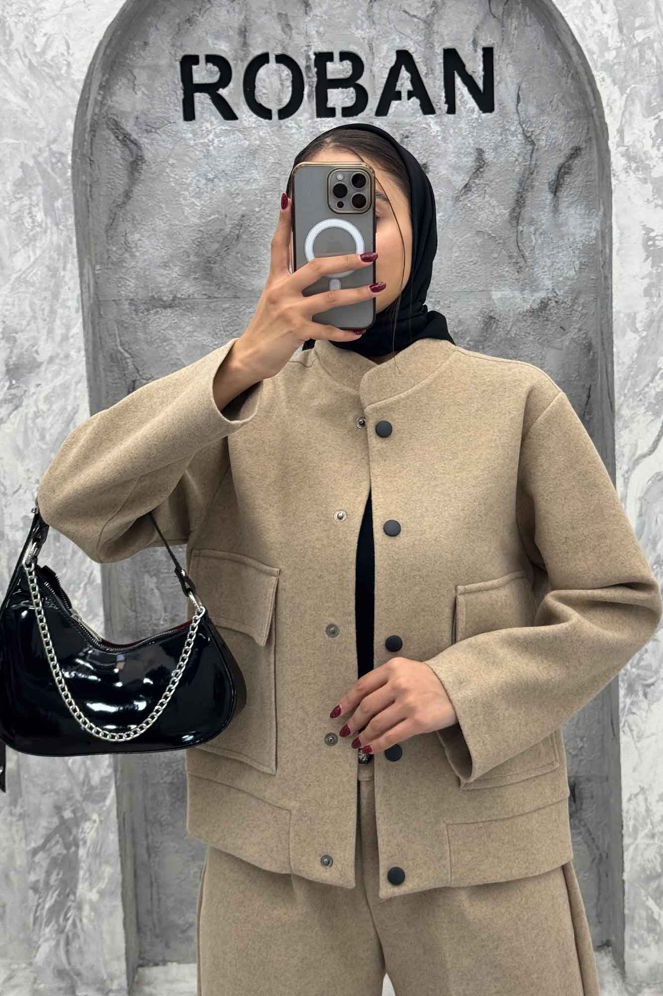 ست پالتو و شلوار فوتر جلو دکمه JESI