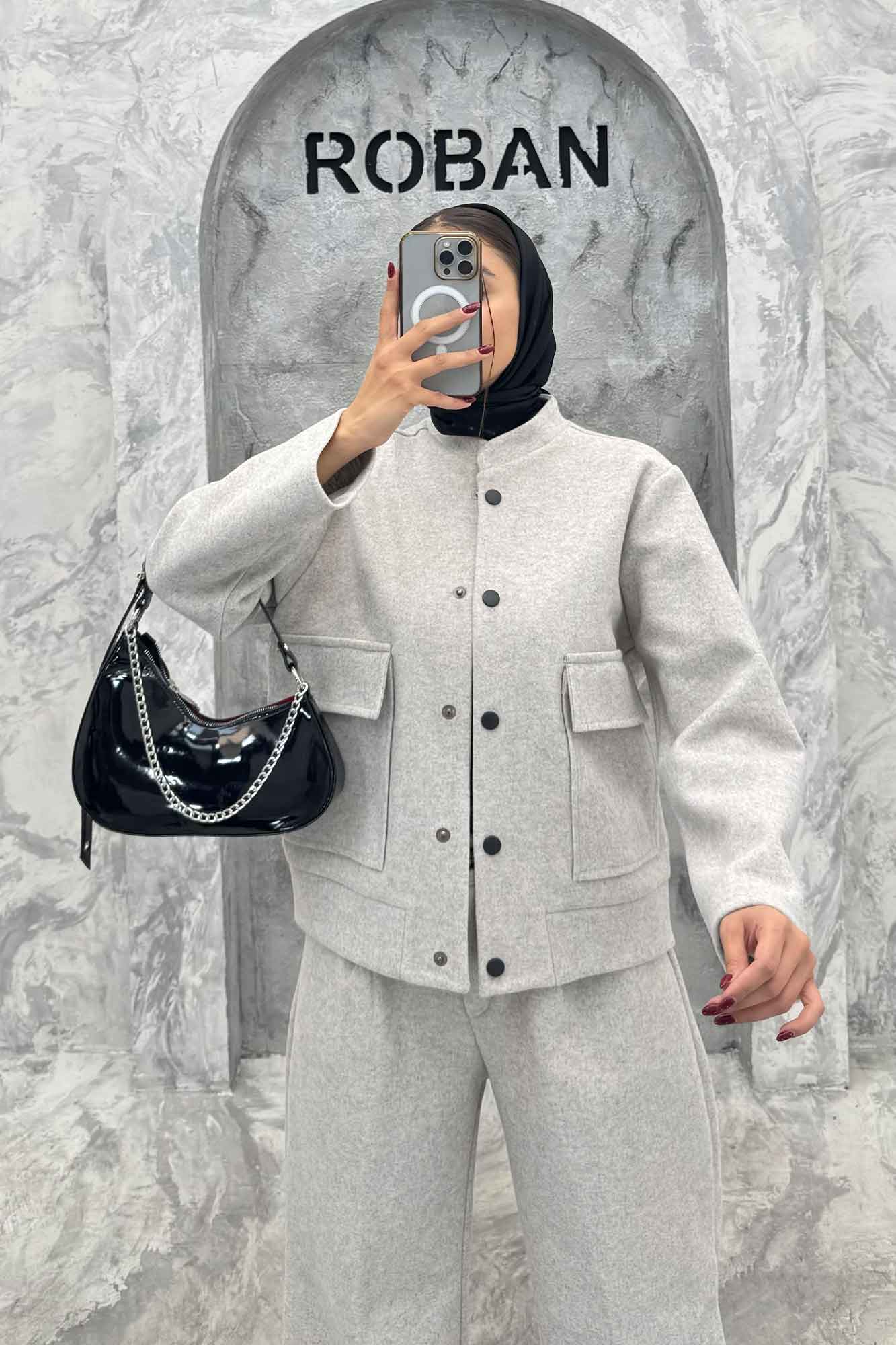 ست پالتو و شلوار فوتر جلو دکمه JESI