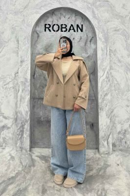 کت دو جیب فیتیله چهار دکمه DIAMANTE طرح راه راه