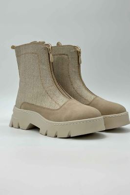 نیم بوت جلو زیپ طرح دار