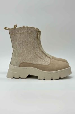 نیم بوت جلو زیپ طرح دار