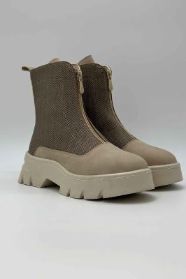 نیم بوت جلو زیپ طرح دار