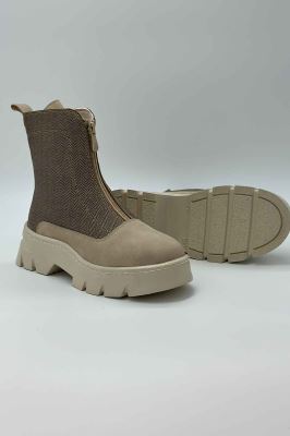 نیم بوت جلو زیپ طرح دار