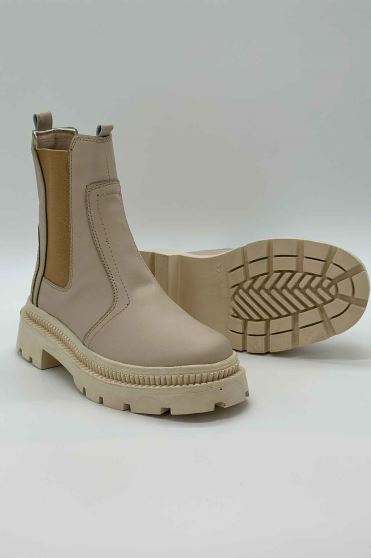 بوت چرم بیاله کوتاه بفل کش 5804