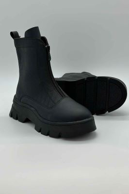 نیم بوت جلو زیپ طرح دار