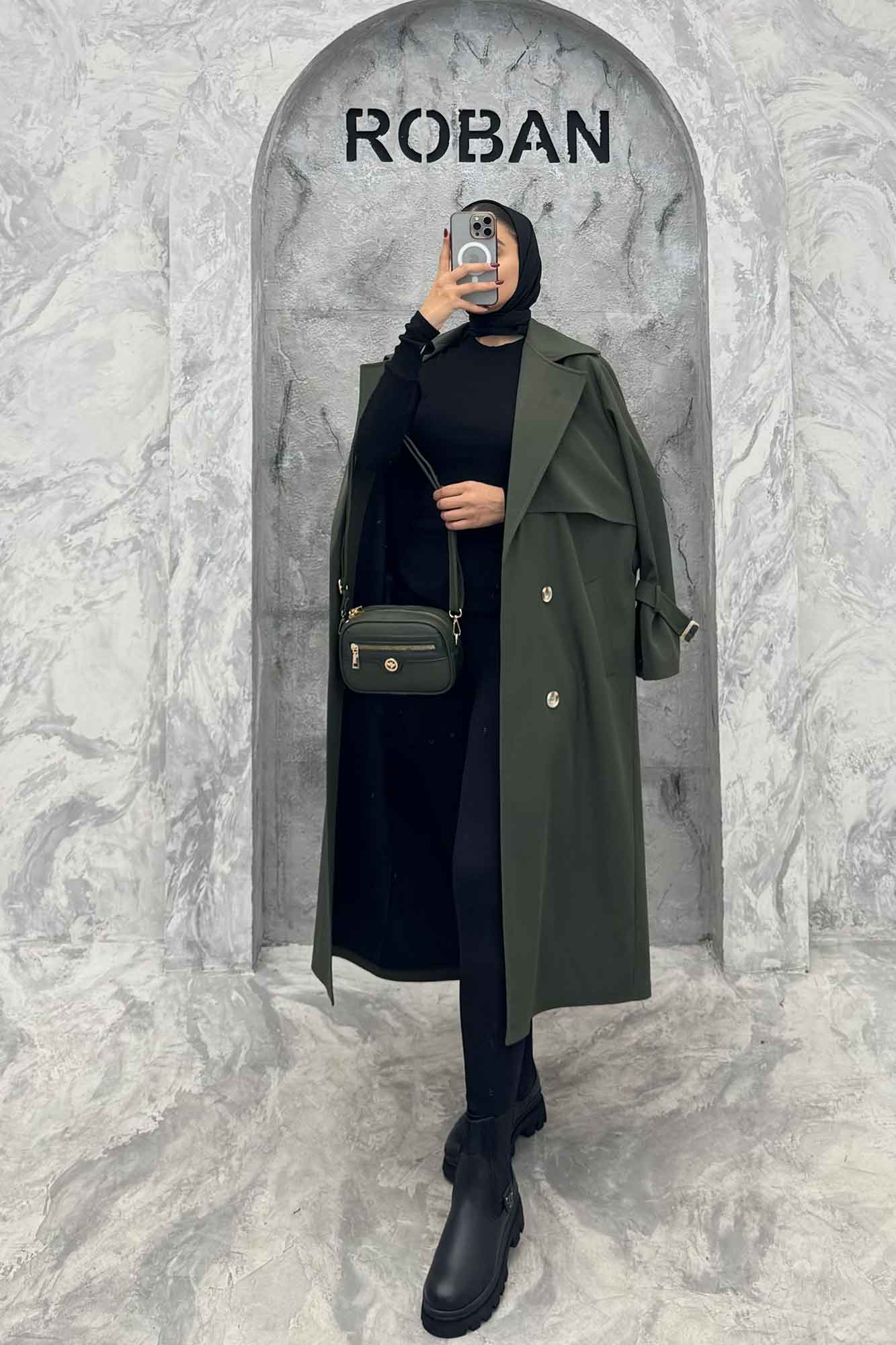 بارانی بلند سانتانا یقه انگلیسی RASTA