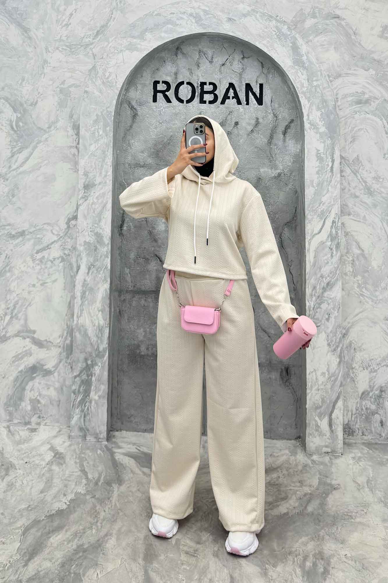 ست هودی و شلوار مراکشی طرح دار