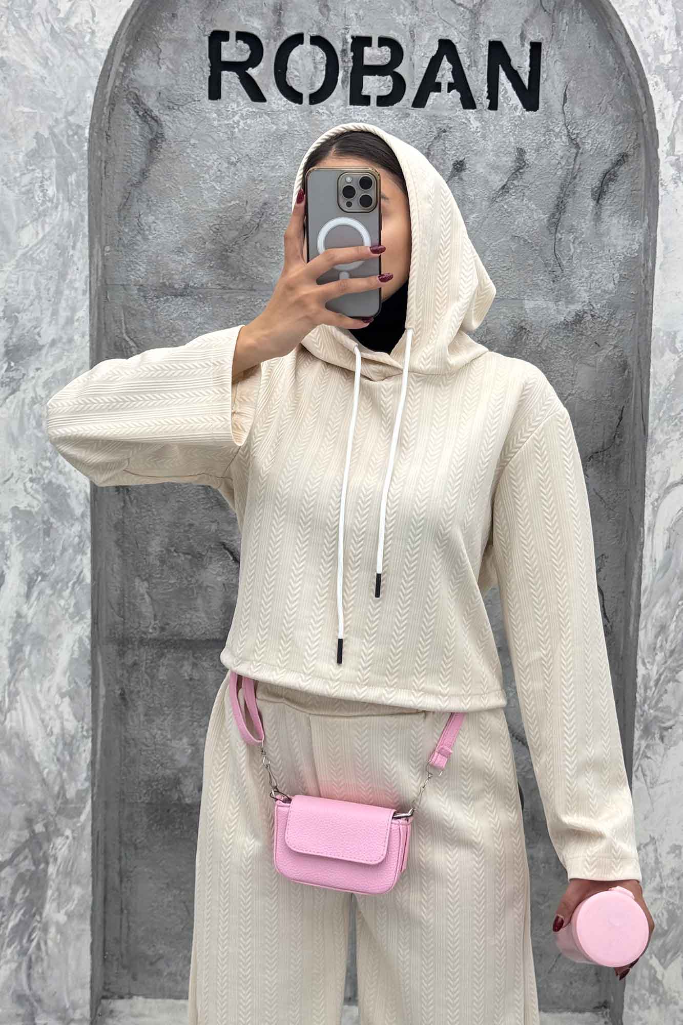 ست هودی و شلوار مراکشی طرح دار