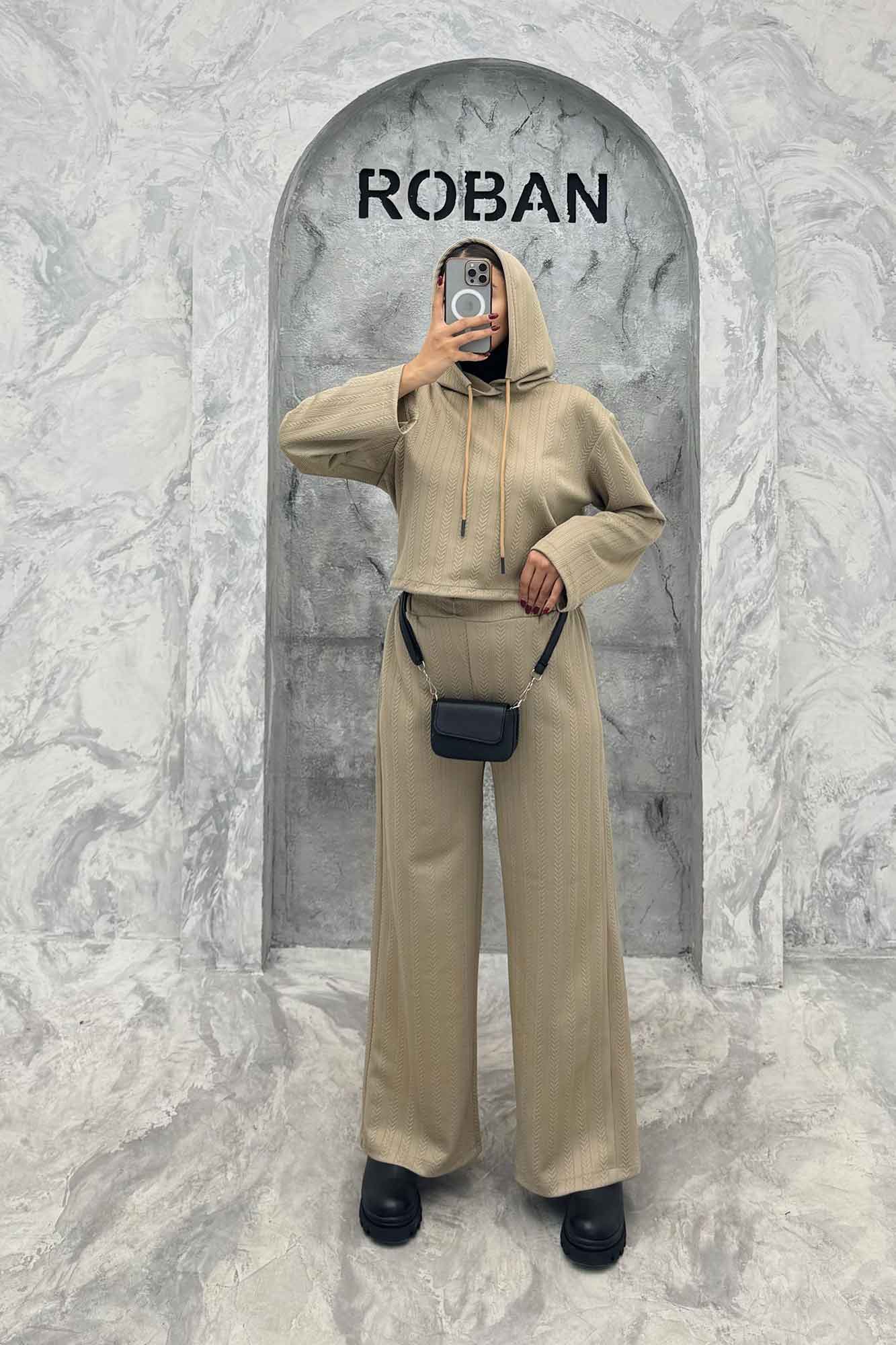 ست هودی و شلوار مراکشی طرح دار