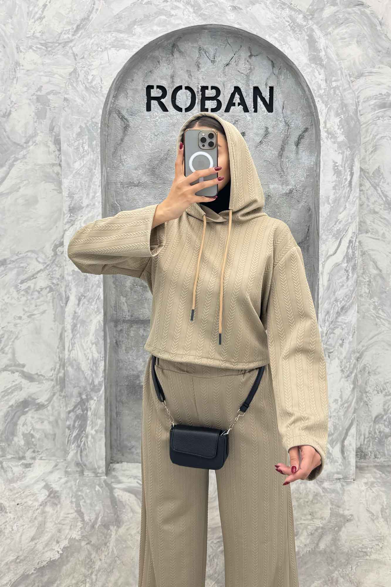 ست هودی و شلوار مراکشی طرح دار