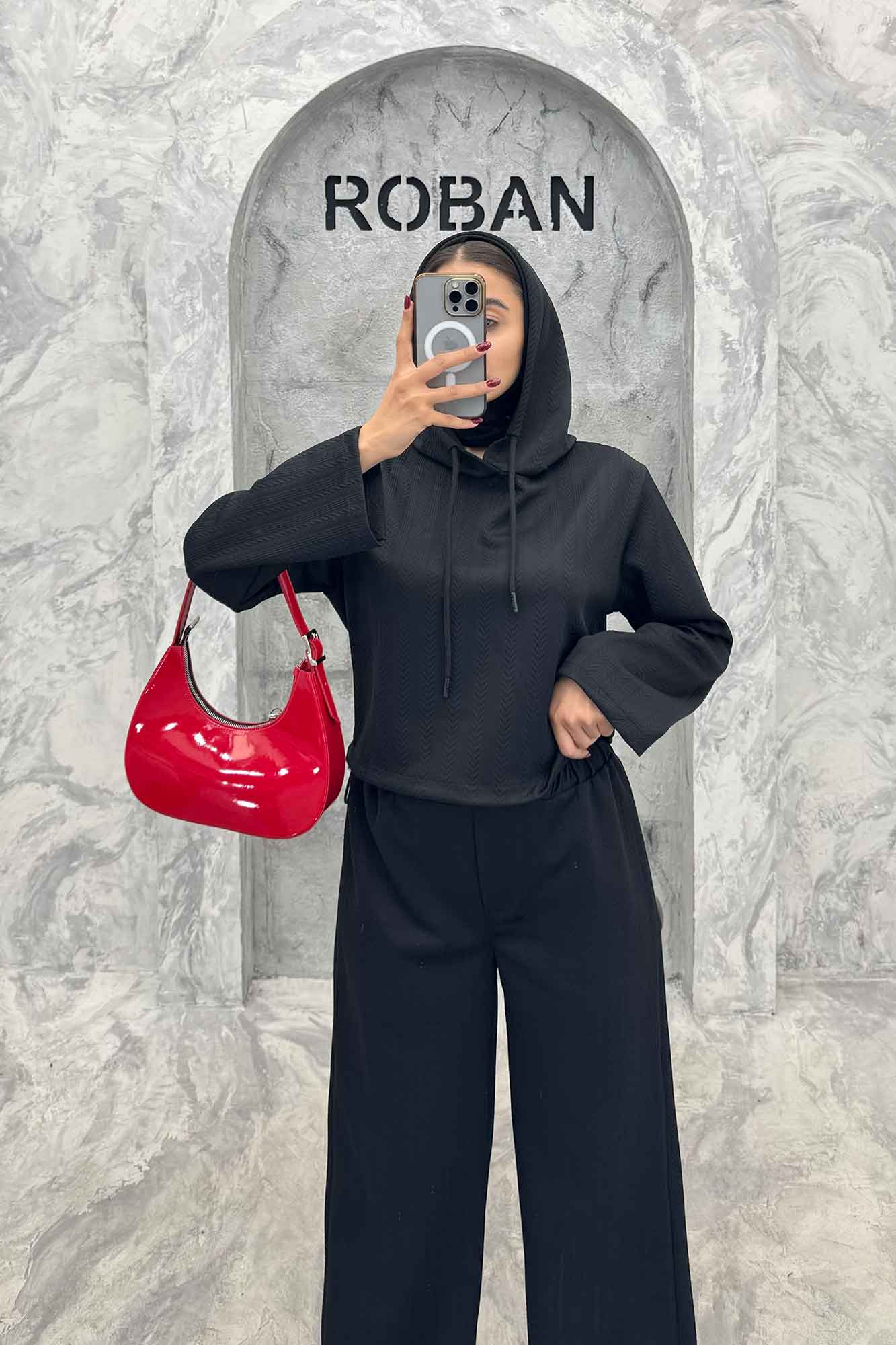 ست هودی و شلوار مراکشی طرح دار