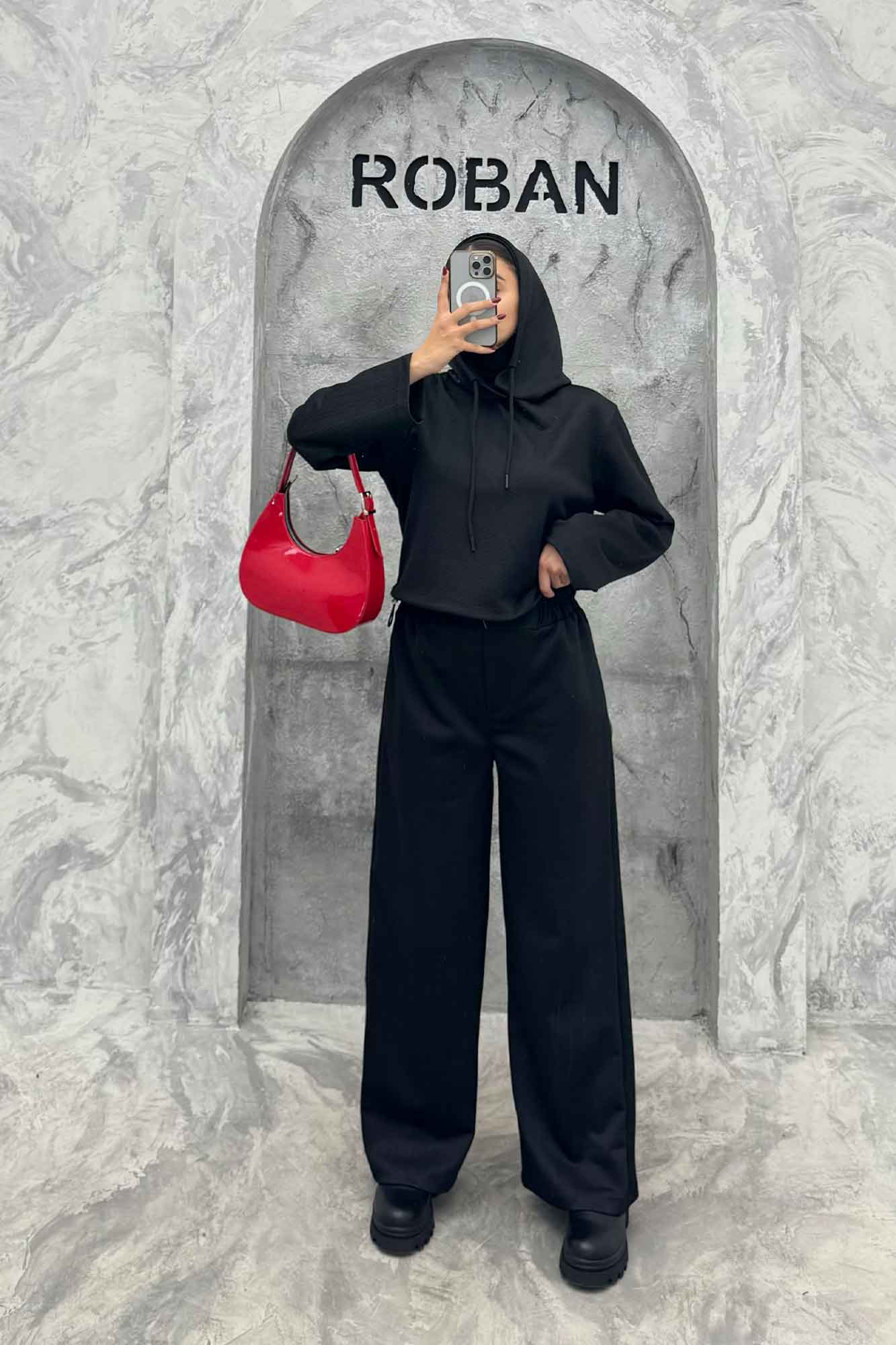 ست هودی و شلوار مراکشی طرح دار