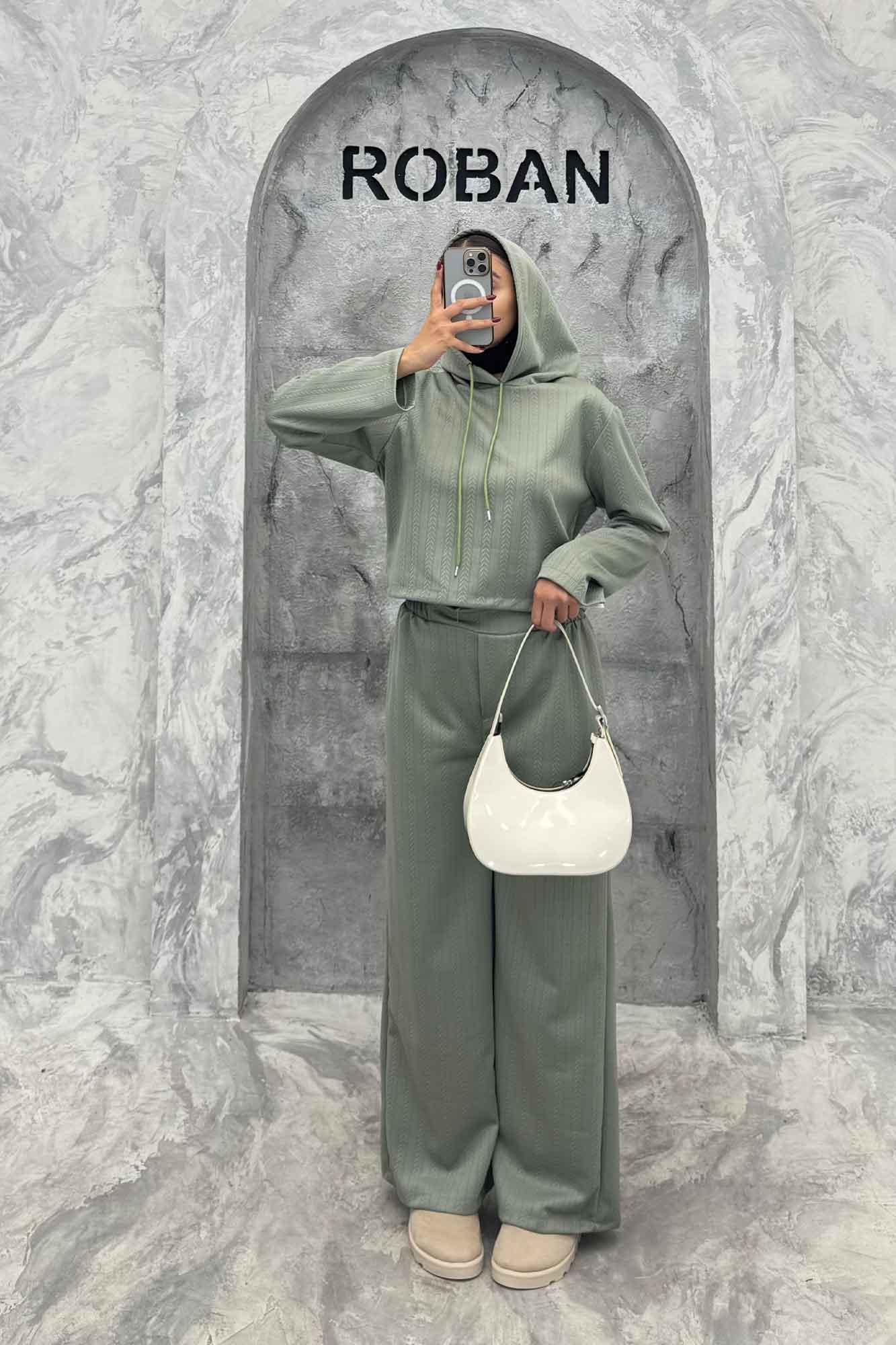 ست هودی و شلوار مراکشی طرح دار