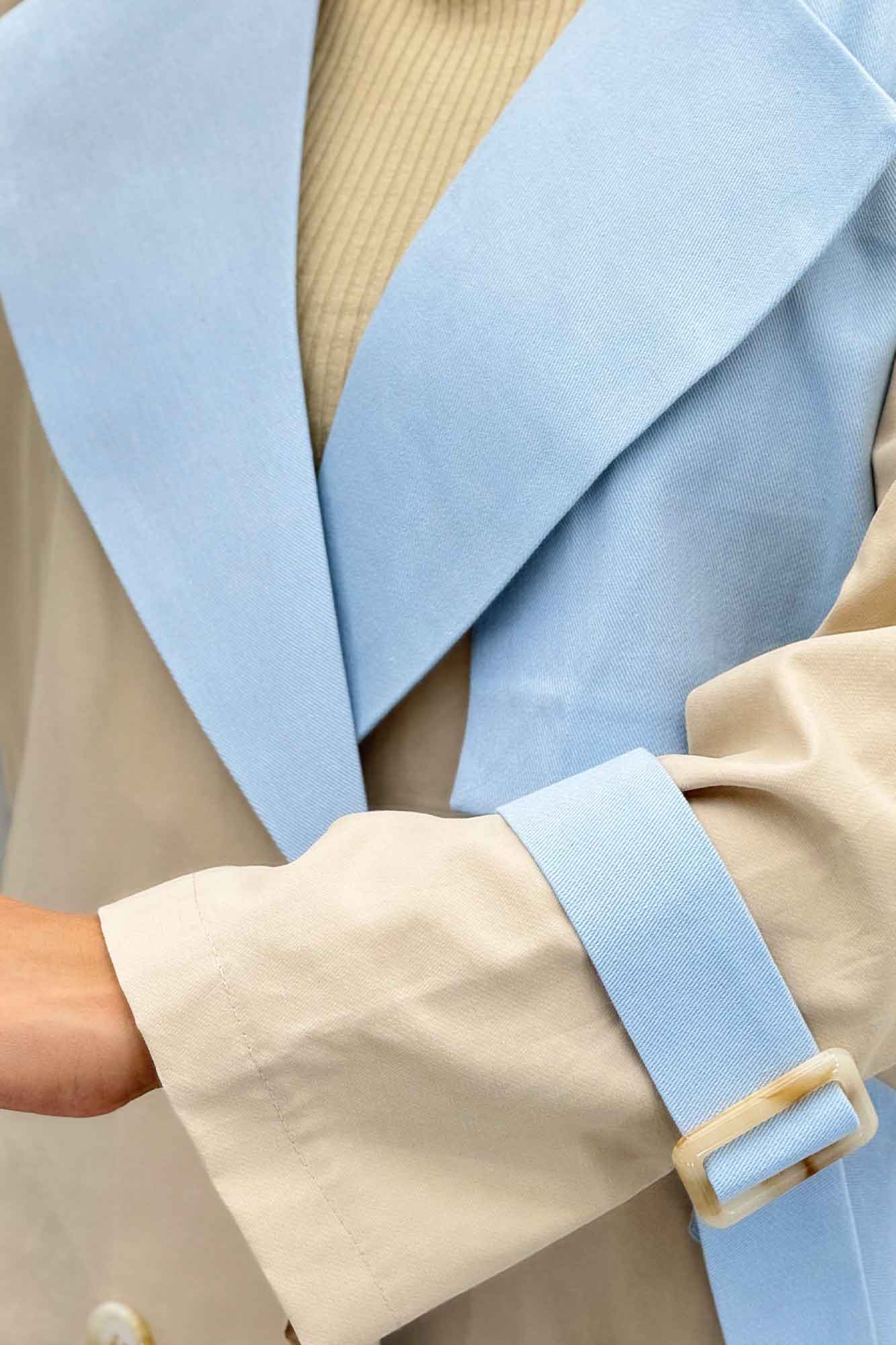 ترنچ کت کتان زارا ترکیبی دو دکمه VIVAT