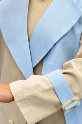 ترنچ کت کتان زارا ترکیبی دو دکمه VIVAT