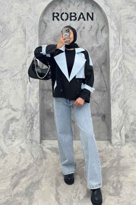 ترنچ کت کتان زارا ترکیبی دو دکمه VIVAT