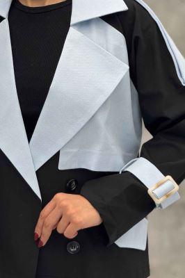 ترنچ کت کتان زارا ترکیبی دو دکمه VIVAT