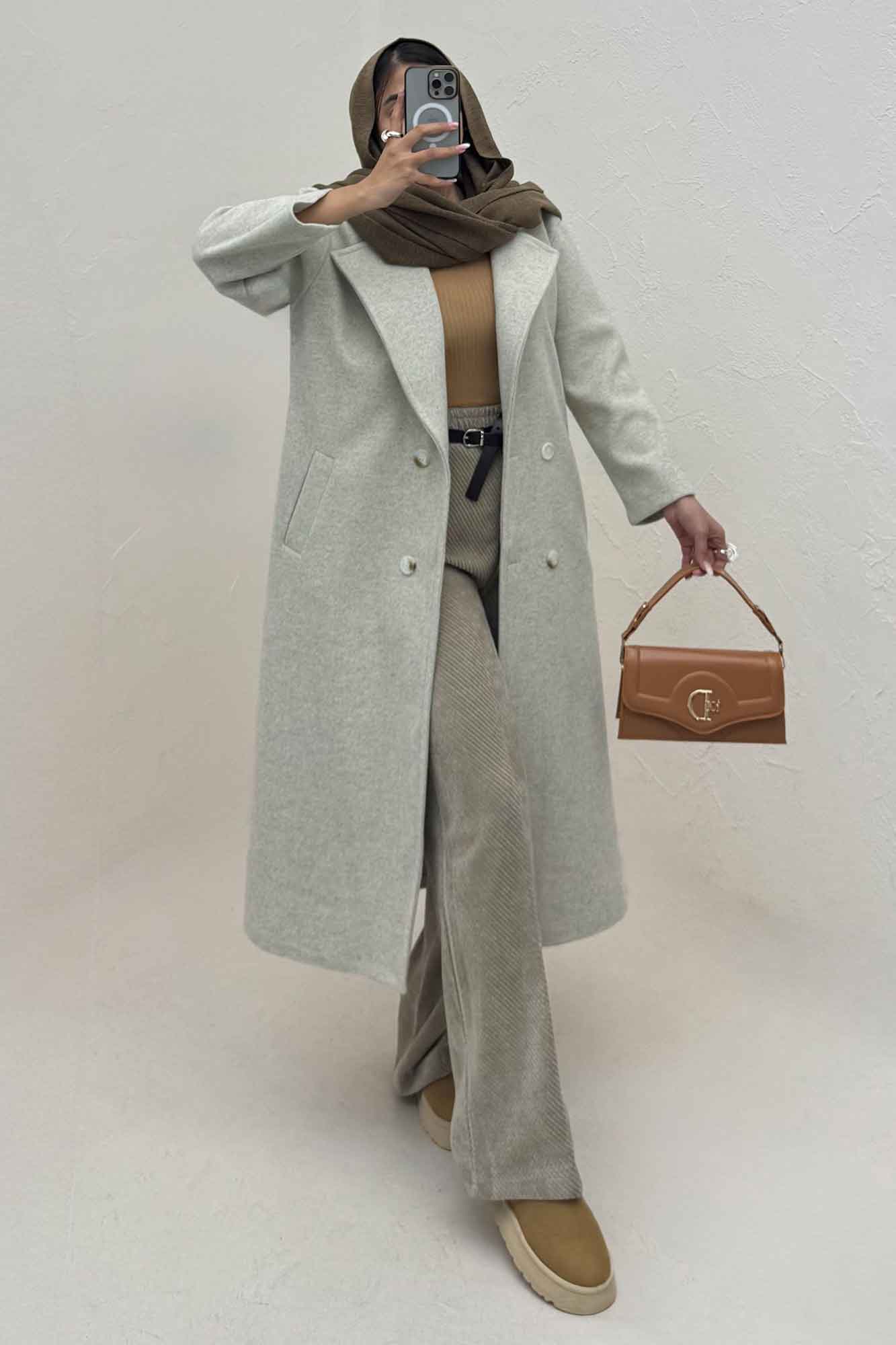 پالتو بلند فوتر چهار دکمه MODA