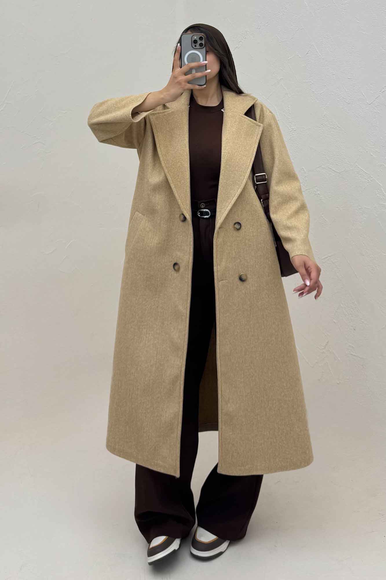 پالتو بلند فوتر چهار دکمه MODA