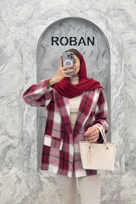 پالتو پشمی یقه انگلیسی چهارخانه