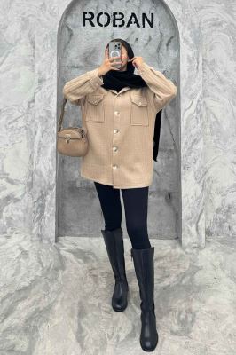 کت دو جیب پاکتی فیتیله راه راه