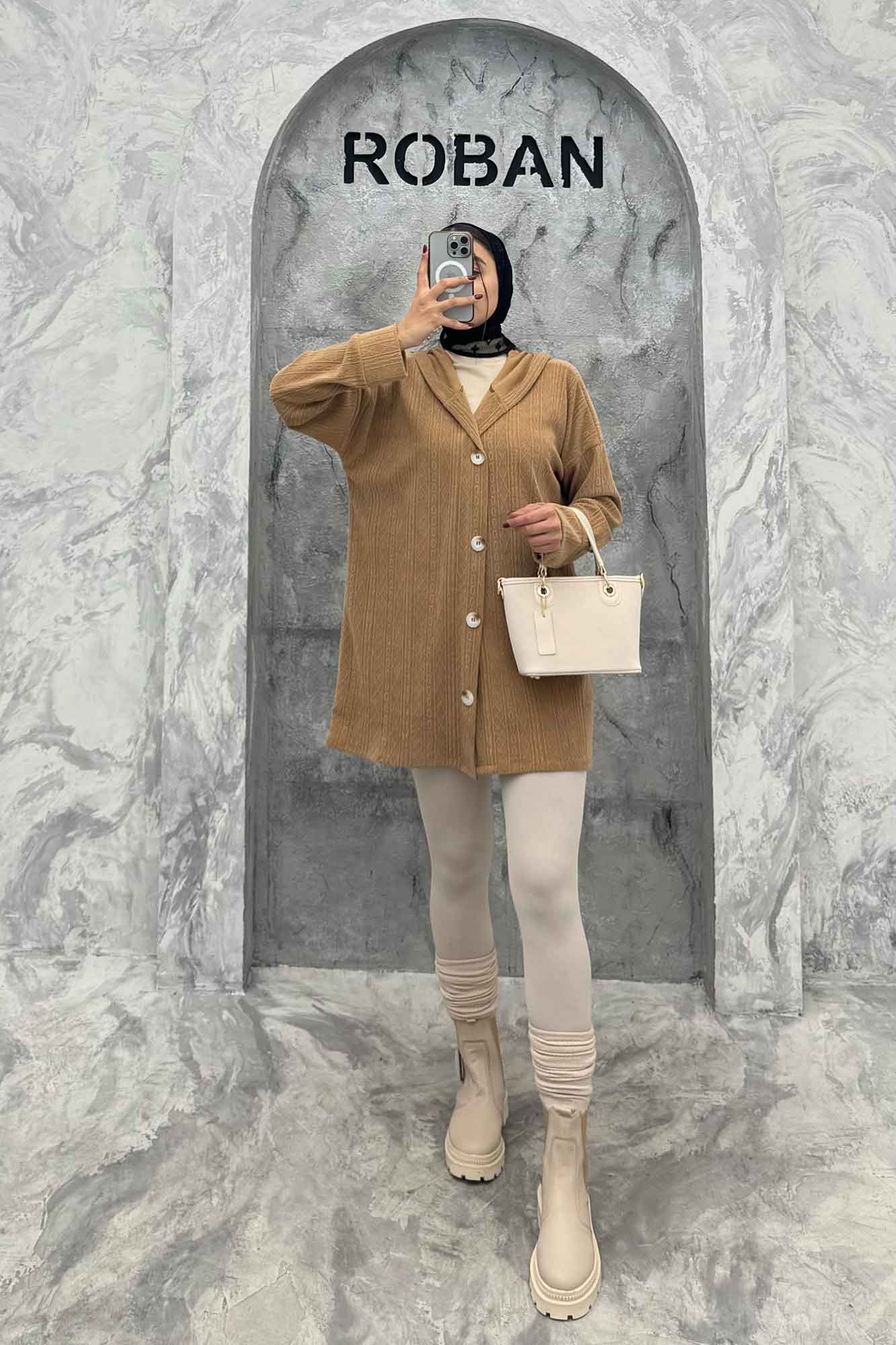 سویشرت کلاهدار مراکشی طرح دار