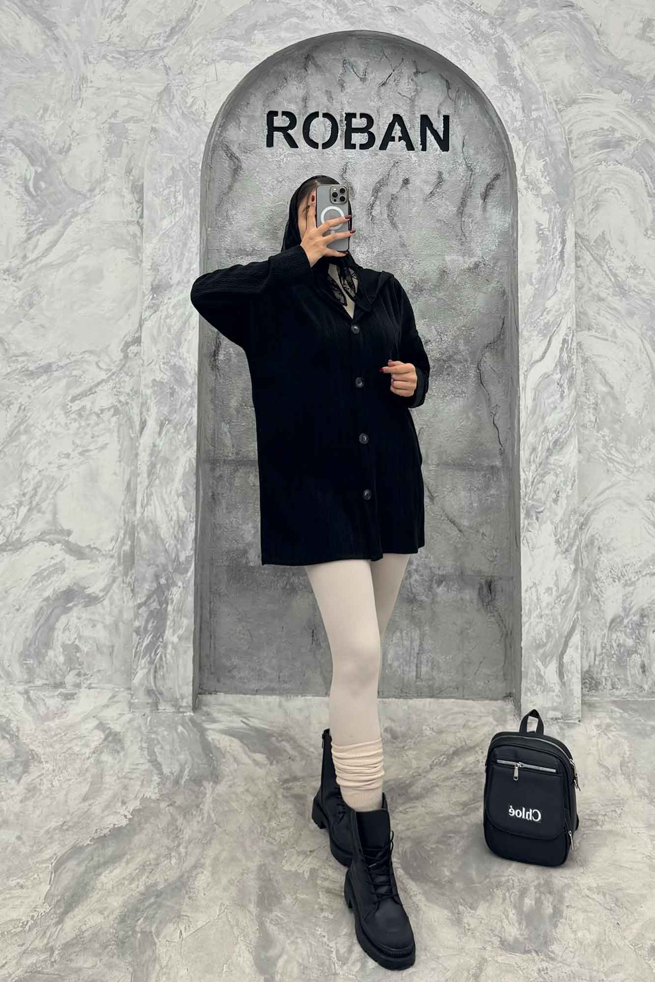 سویشرت کلاهدار مراکشی طرح دار