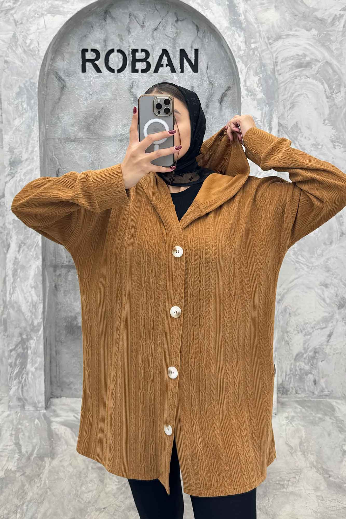 سویشرت کلاهدار مراکشی طرح دار