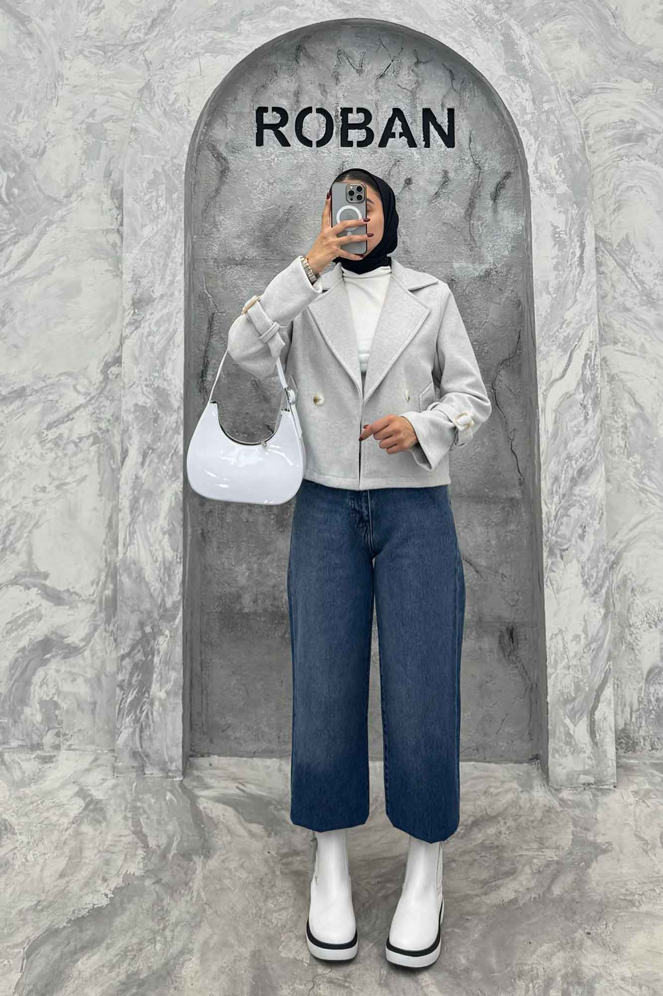 کت فوتر یقه انگلیسی آستین سگک PRADAS