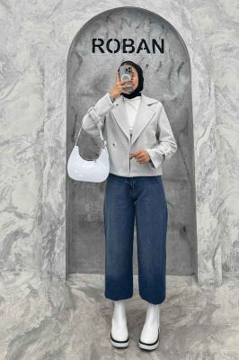 کت فوتر یقه انگلیسی آستین سگک PRADAS