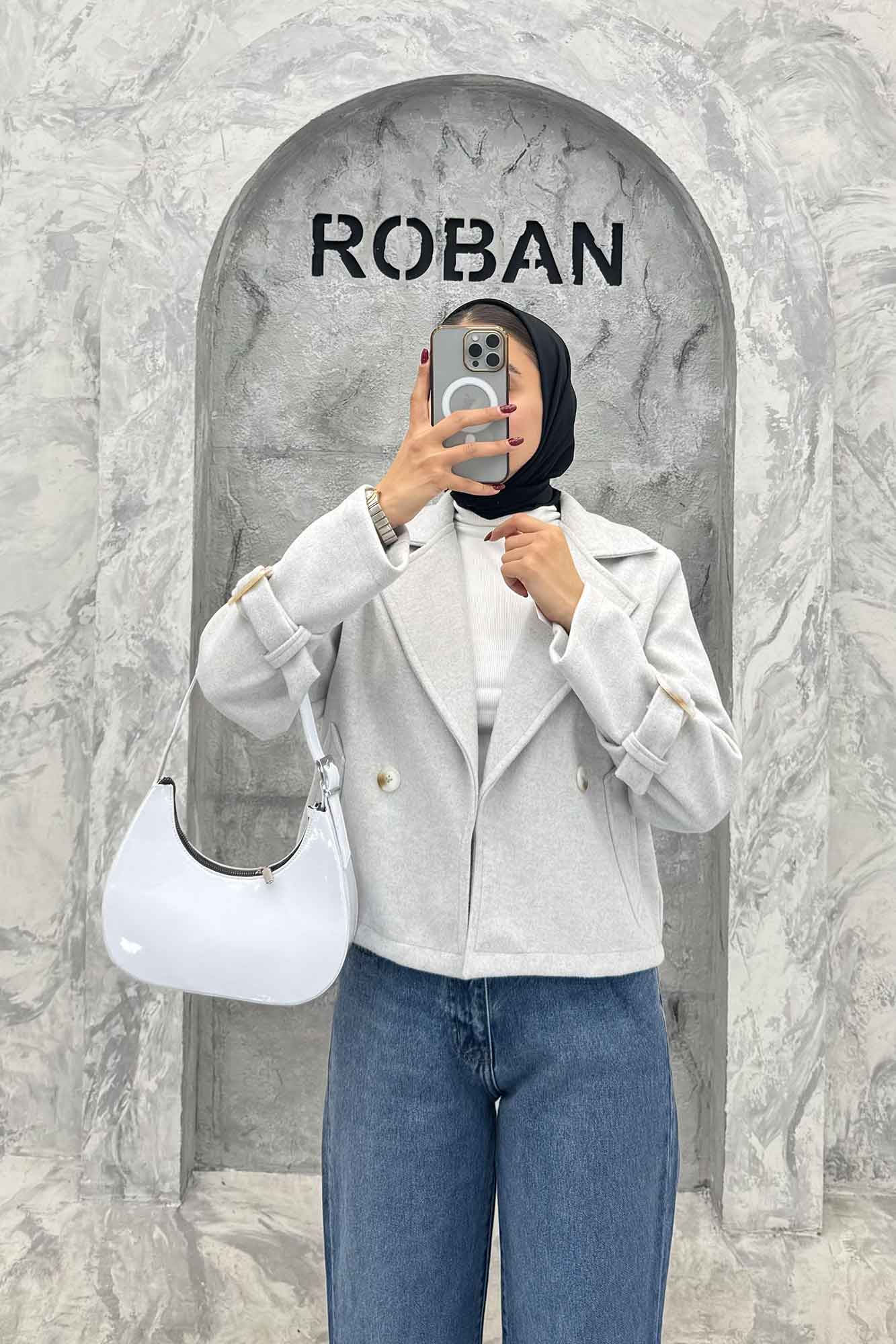 کت فوتر یقه انگلیسی آستین سگک PRADAS