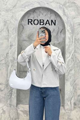 کت فوتر یقه انگلیسی آستین سگک PRADAS