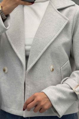 کت فوتر یقه انگلیسی آستین سگک PRADAS