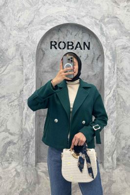 کت فوتر یقه انگلیسی آستین سگک PRADAS