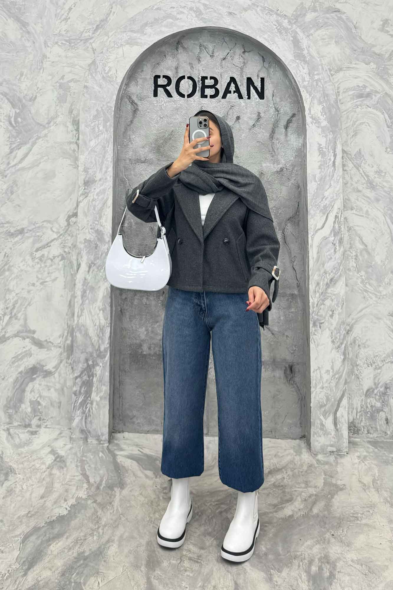 کت فوتر یقه انگلیسی آستین سگک PRADAS