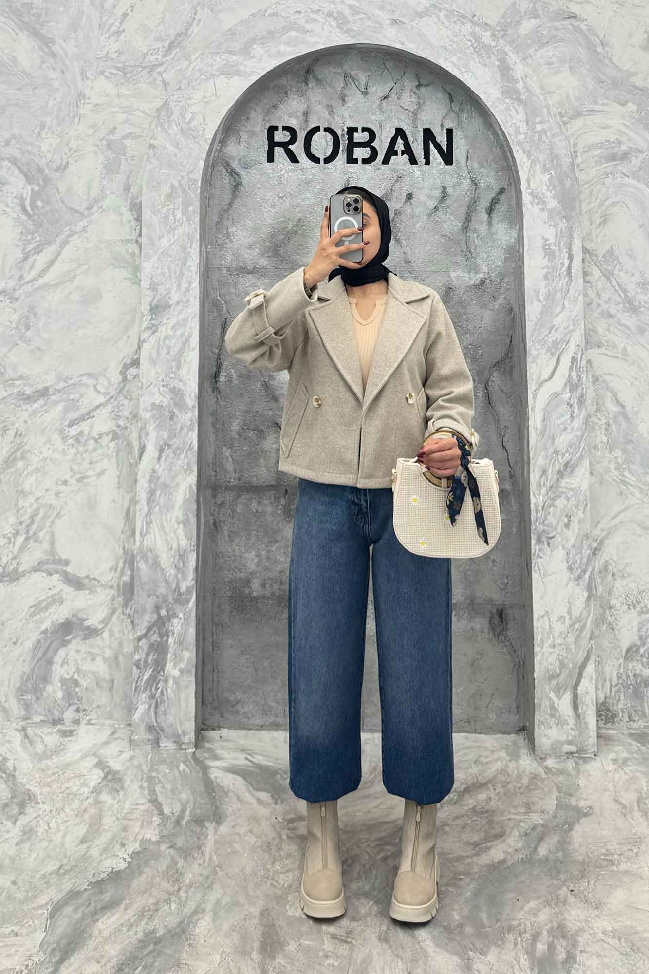 کت فوتر یقه انگلیسی آستین سگک PRADAS